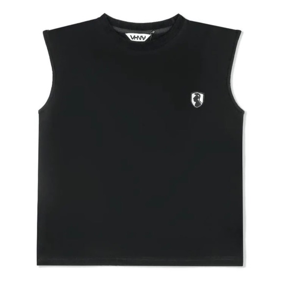 VHNY Padded Shoulder Sleeveless T-Shirt Black by Vivienne Hu Size XS Oversized - Picture 8 of 9